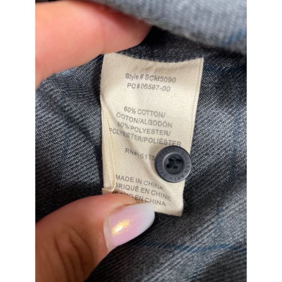 Sullen Art Collective Plaid Heavyweight Long Sleeve Button Down Shirt sz Large - Picture 8 of 8